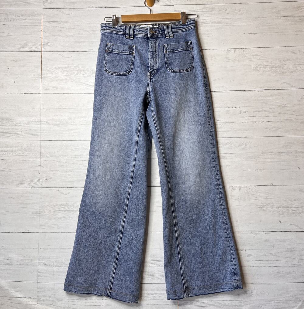 Paris Atelier & Other Stories Jeans Womens Size 29 Patch Pockets Wide Leg